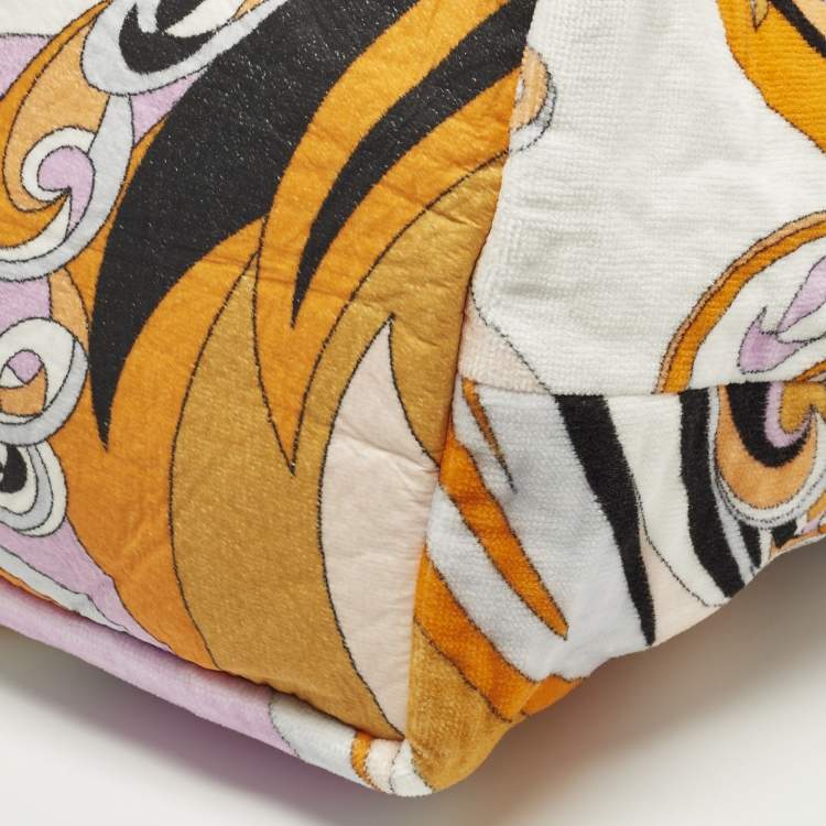 Pre Owned Emilio Pucci Multicolor Printed Terrycloth Beach Bag 