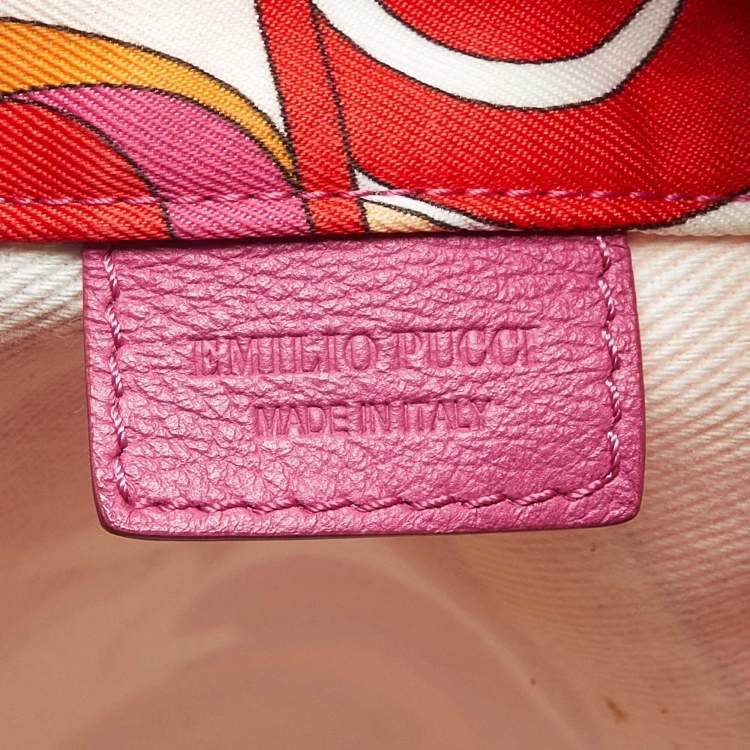 Pre Owned Emilio Pucci Rope Multicolor Printed Fabric Drawstring Backpack