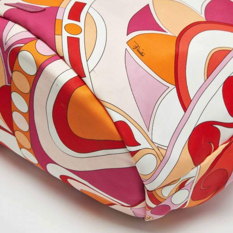 Pre Owned Emilio Pucci Rope Multicolor Printed Fabric Drawstring Backpack