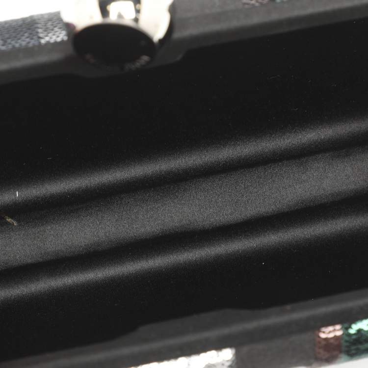 مملوكة مسبقًا Emilio Pucci Multicolor Stripe Satin and Sequins Clutch