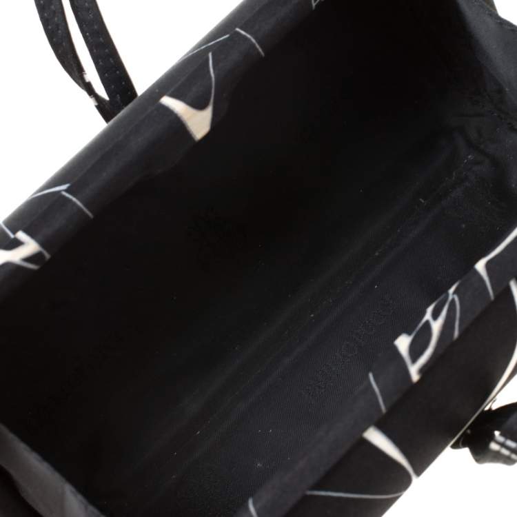 Pre Owned Emilio Pucci Black/White Satin Clutch