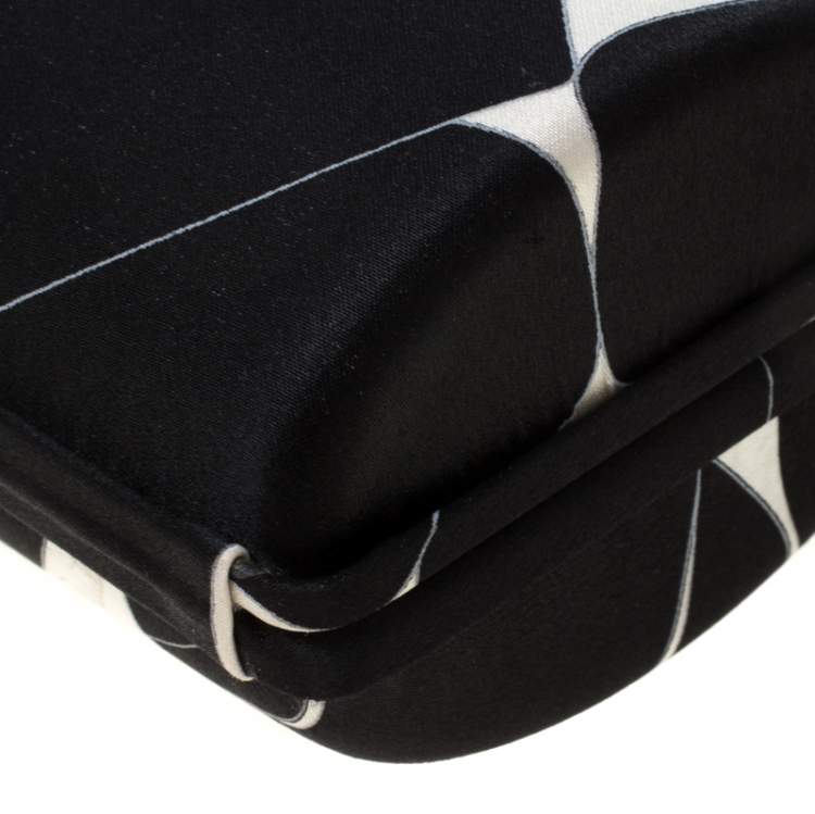 Pre Owned Emilio Pucci Black/White Satin Clutch