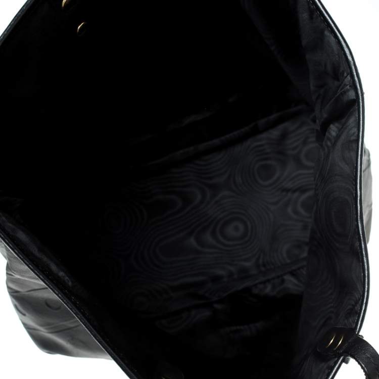 Pre Owned Emilio Pucci Black Leather Shopper Tote 