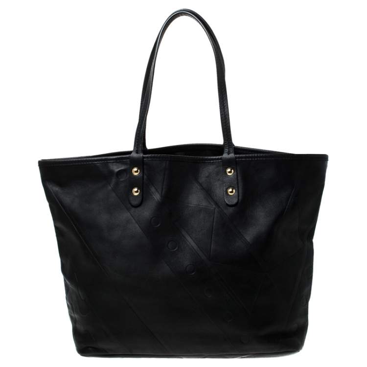 Pre Owned Emilio Pucci Black Leather Shopper Tote 