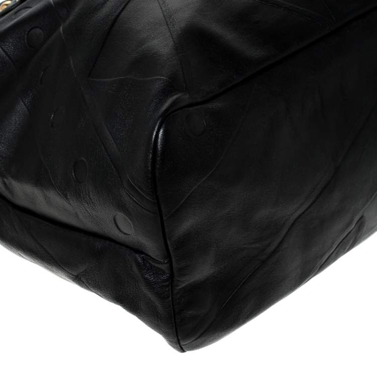 Pre Owned Emilio Pucci Black Leather Shopper Tote 