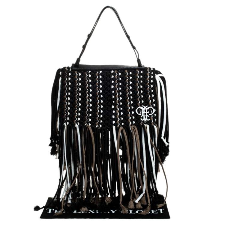 black fabric handbags