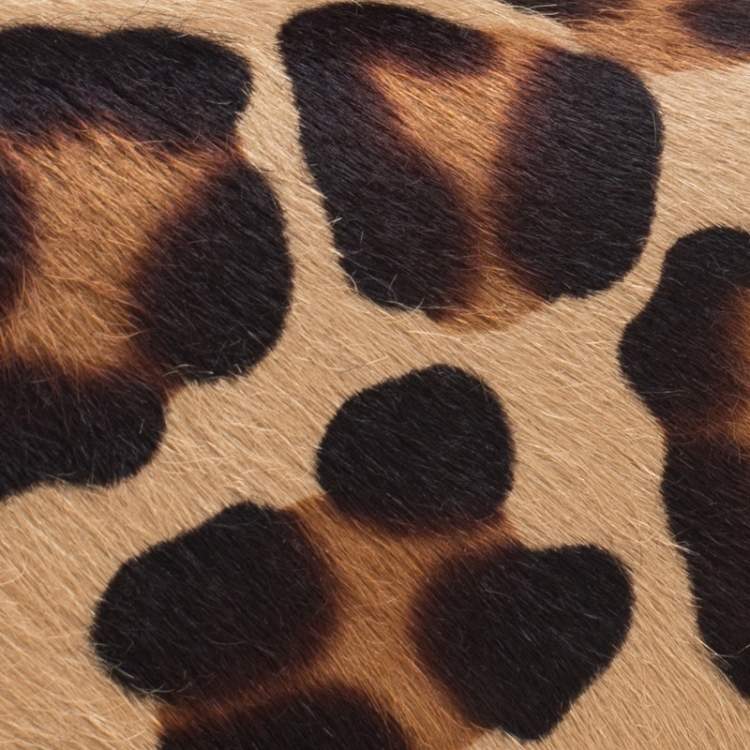 Pre Owned Emilio Pucci Brown Calfhair Eagle Box Clutch