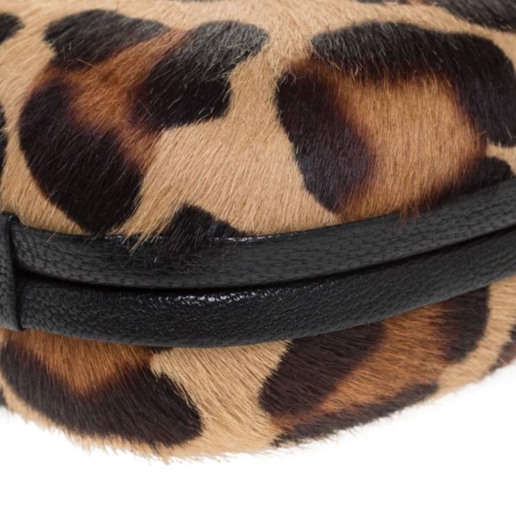 Pre Owned Emilio Pucci Brown Calfhair Eagle Box Clutch
