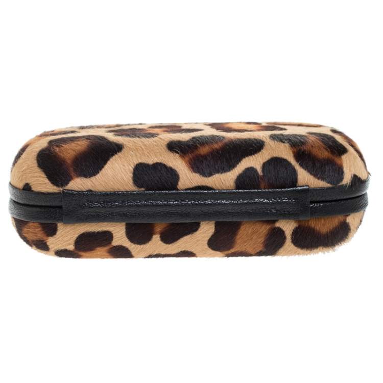 Pre Owned Emilio Pucci Brown Calfhair Eagle Box Clutch