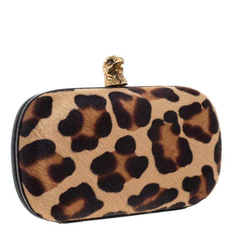 Pre Owned Emilio Pucci Brown Calfhair Eagle Box Clutch