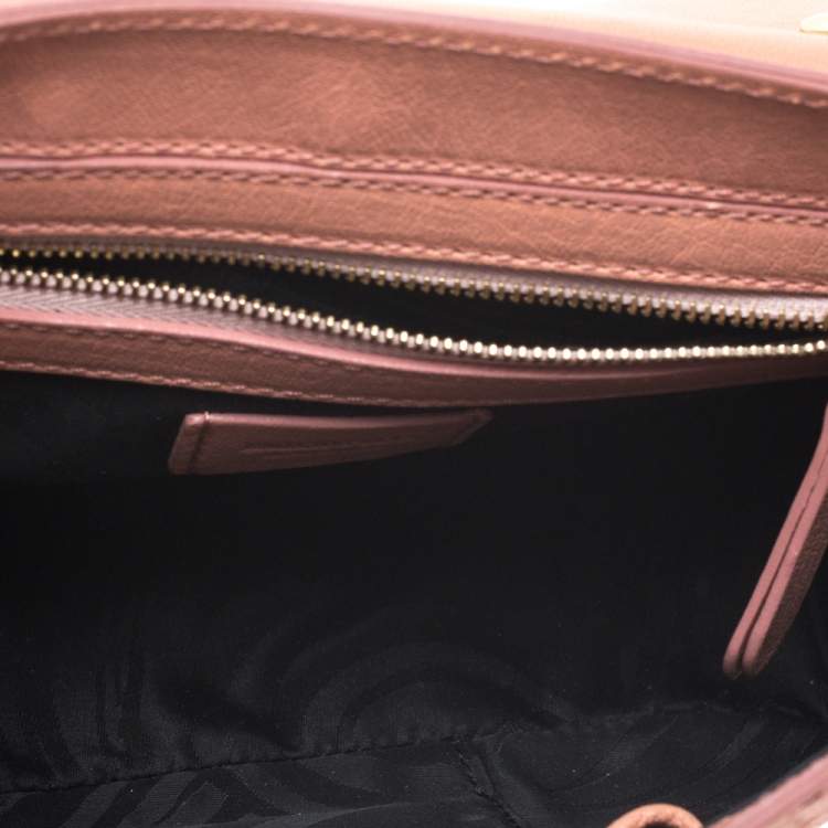 Pre Owned Emilio Pucci Coral Snakeskin Effect Leather Flap Shoulder Bag