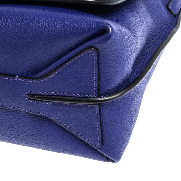 Pre Owned Emilio Pucci Blue Leather Flap Top Handle Bag