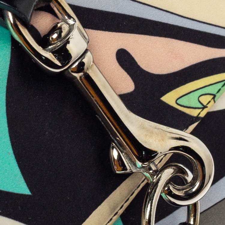 Pre Owned Emilio Pucci Multicolor Printed Satin and Patent Leather Clutch