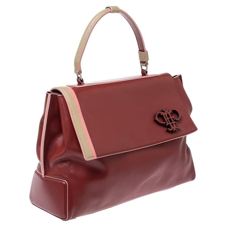 Pre Owned Emilio Pucci Tri Color Leather Pilot Top Handle Bag