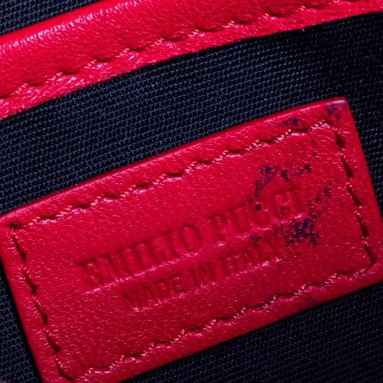 Pre Owned Emilio Pucci Red Quilted Leather Shoulder Bag
