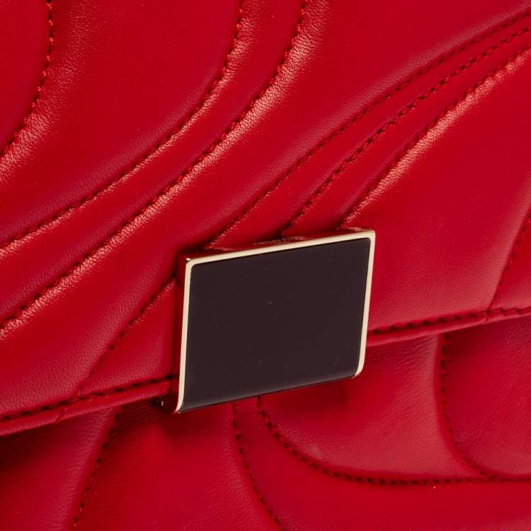 Pre Owned Emilio Pucci Red Quilted Leather Shoulder Bag