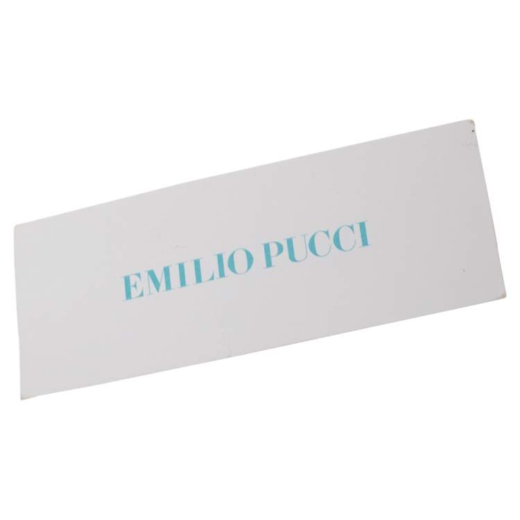 Pre Owned Emilio Pucci Multicolor Printed Canvas and Leather Single Handle Baguette Bag