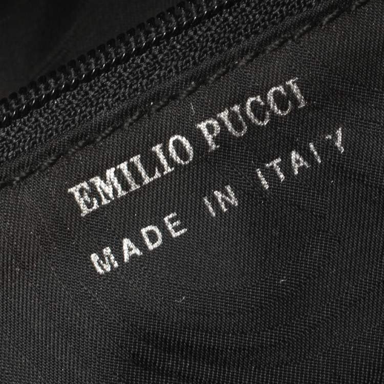 Pre Owned Emilio Pucci Multicolor Printed Canvas and Leather Single Handle Baguette Bag