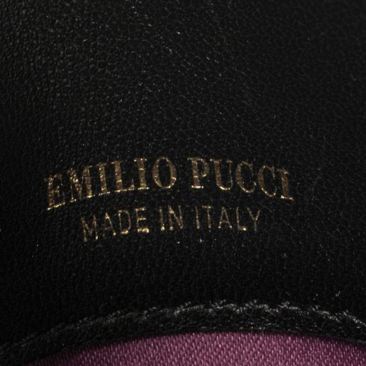 Pre Owned Emilio Pucci Indigo Python Flap Chain Crossbody Bag