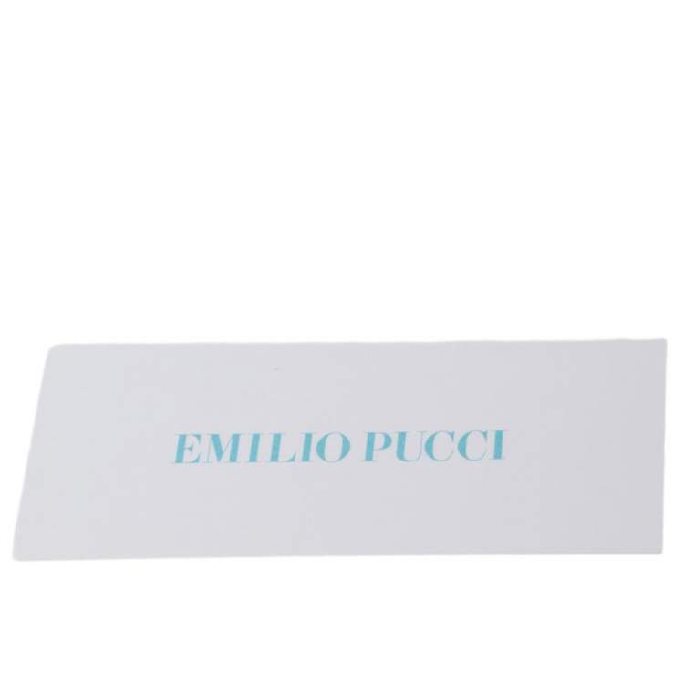 Pre Owned Emilio Pucci Multicolor Printed Corduroy and Leather Ring Handle Tote