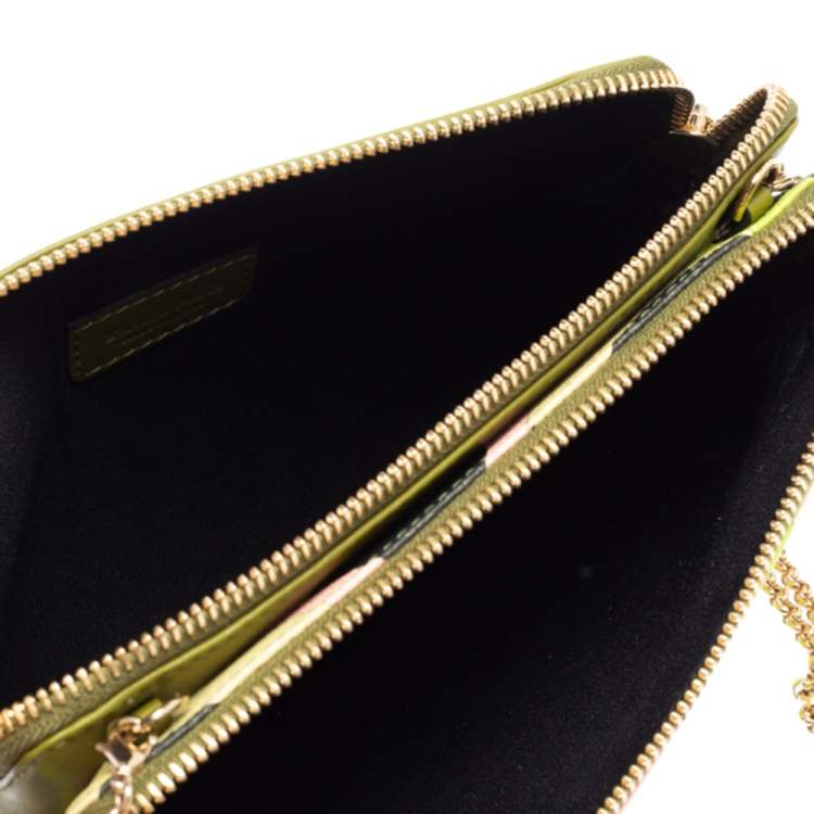 Pre Owned Emilio Pucci Multicolor Printed Coated Canvas and Leather Double Zip Crossbody Bag
