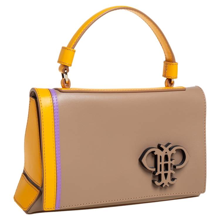 Pre Owned Emilio Pucci Tri Color Leather Mini Pilot Top Handle Bag
