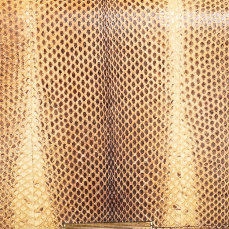 Pre Owned Emilio Pucci Beige/Brown Python Leather Newton Shoulder Bag
