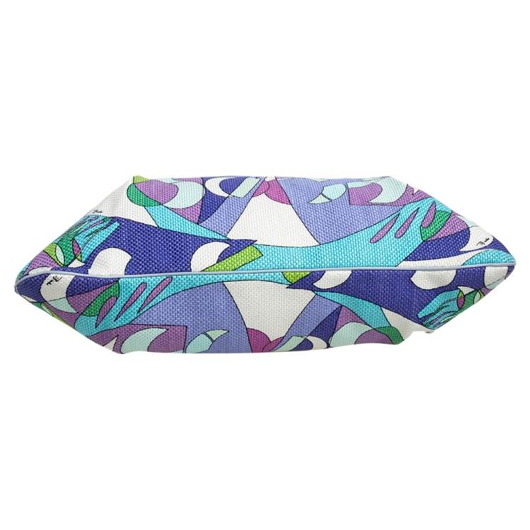 Pre Owned Emilio Pucci Multicolor Printed Fabric and Leather Hobo
