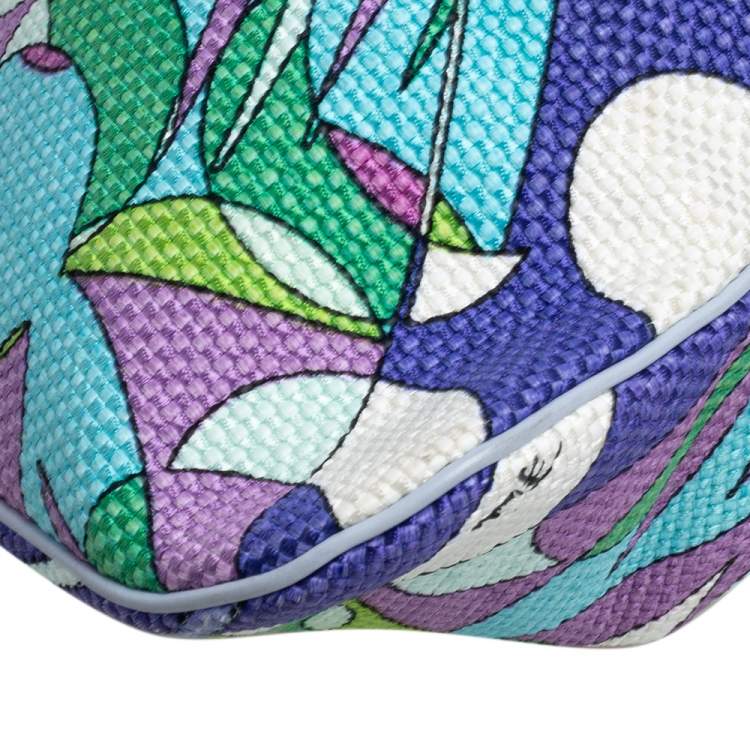 Pre Owned Emilio Pucci Multicolor Printed Fabric and Leather Hobo