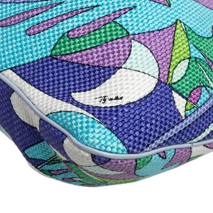 Pre Owned Emilio Pucci Multicolor Printed Fabric and Leather Hobo