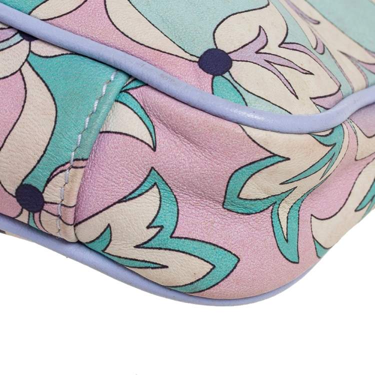 Pre Owned Emilio Pucci Multicolor Printed Leather Braided Pochette Bag