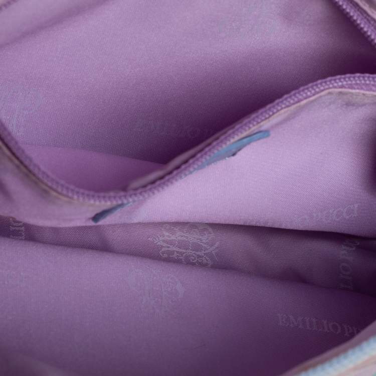 Pre Owned Emilio Pucci Multicolor Printed Leather Braided Pochette Bag