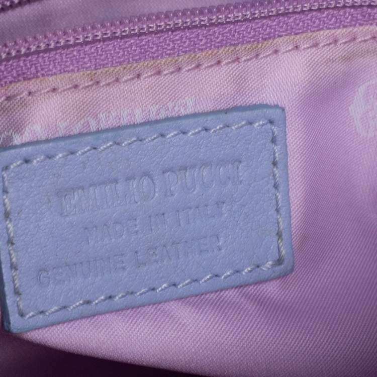 Pre Owned Emilio Pucci Multicolor Printed Leather Braided Pochette Bag