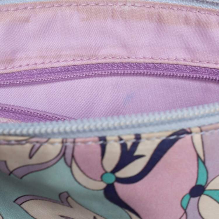 Pre Owned Emilio Pucci Multicolor Printed Leather Braided Pochette Bag