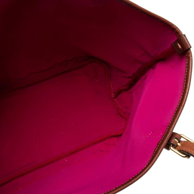 Pre Owned Emilio Pucci Multicolor Printed Coated Canvas And Leather Open Tote