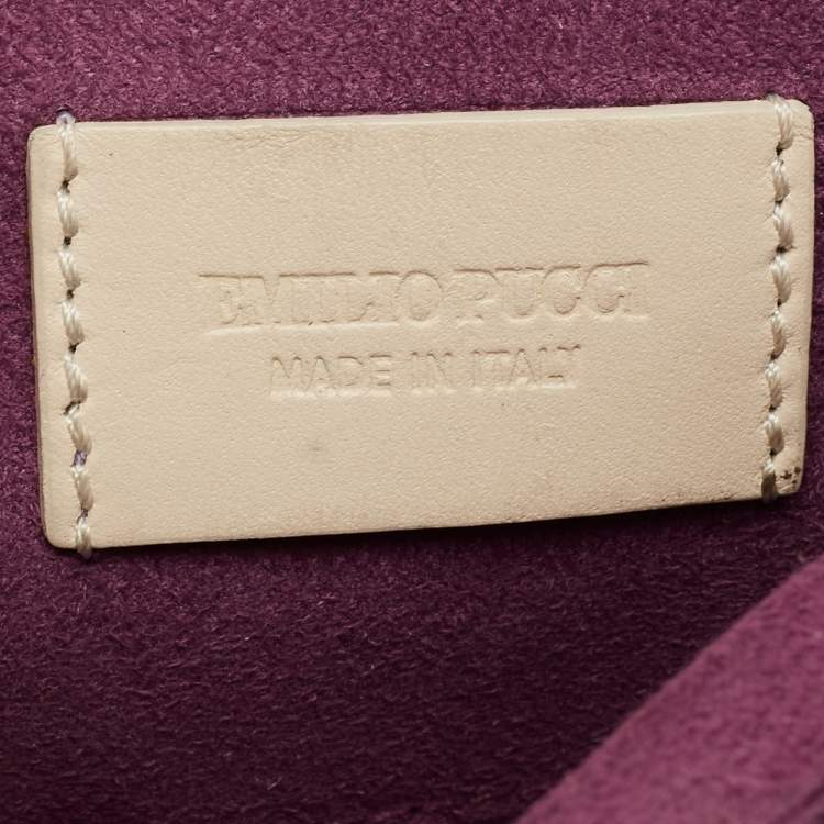 Pre Owned Emilio Pucci Multicolor Leather and Canvas Newton Shoulder Bag