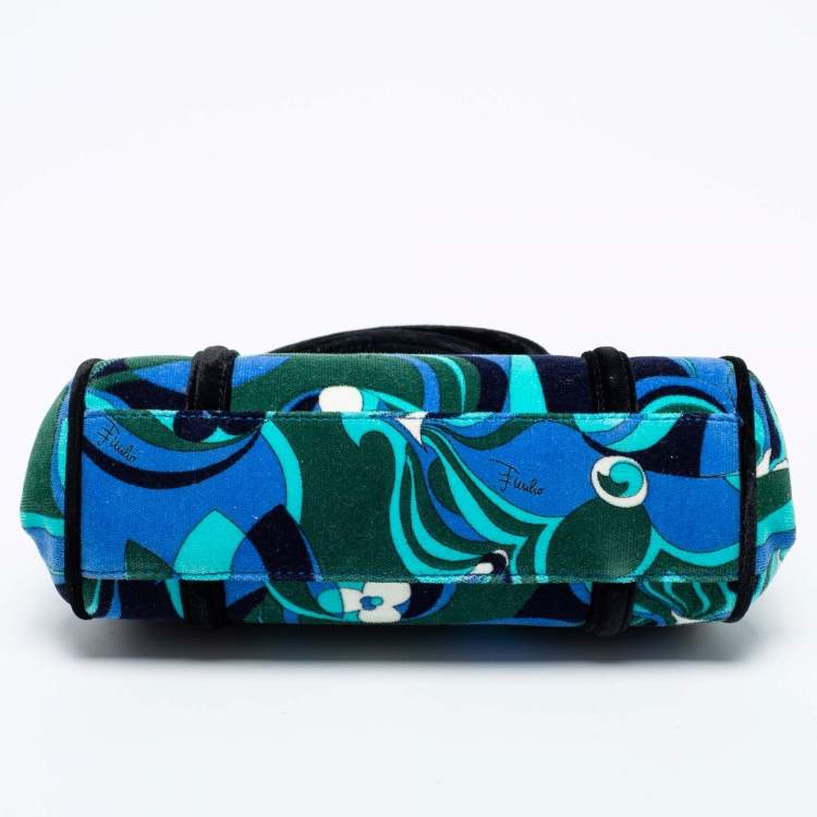 Pre Owned Emilio Pucci Multicolor Printed Velvet Frame Satchel