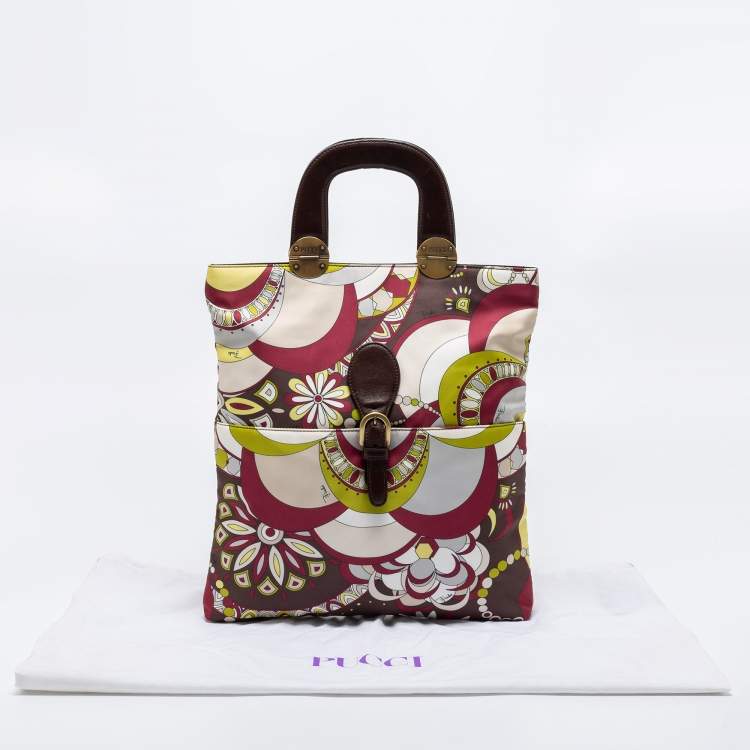 Pre Owned Emilio Pucci Multicolor Nylon Shopper Tote