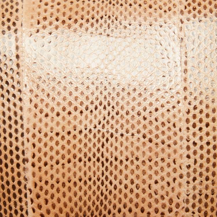 Pre Owned Emilio Pucci Brown Karung Leather Newton Shoulder Bag