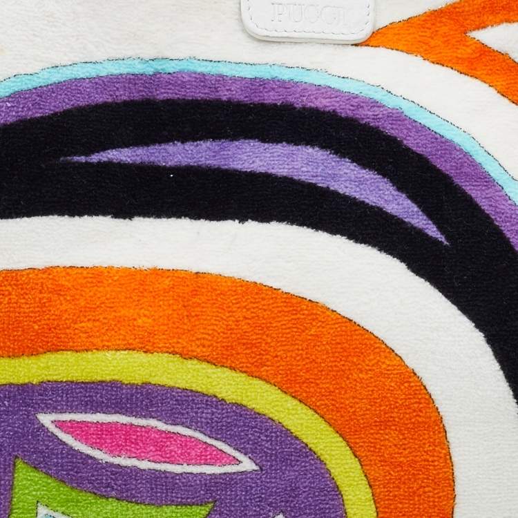 Pre Owned Emilio Pucci Multicolor Printed Velvet and Leather Hobo