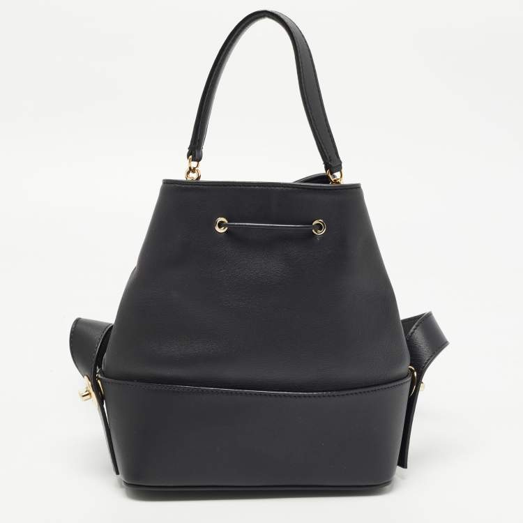 Pre Owned Emilio Pucci Black Leather Bonita Bucket Bag