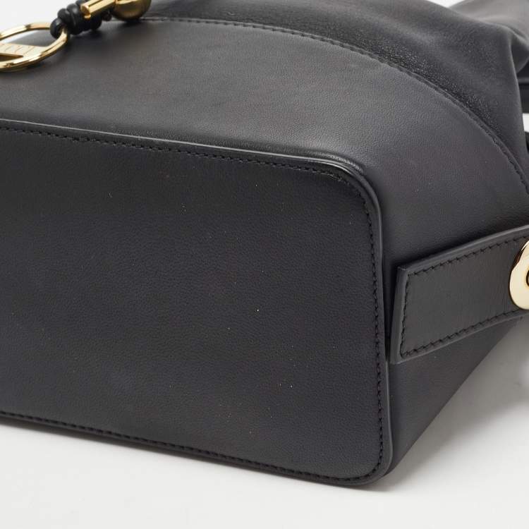 Pre Owned Emilio Pucci Black Leather Bonita Bucket Bag