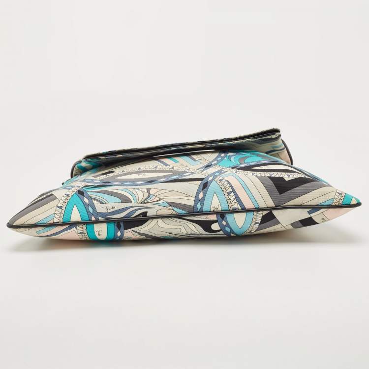 Pre Owned Emilio Pucci Multicolor Printed Fabric Foldable Shoulder Bag