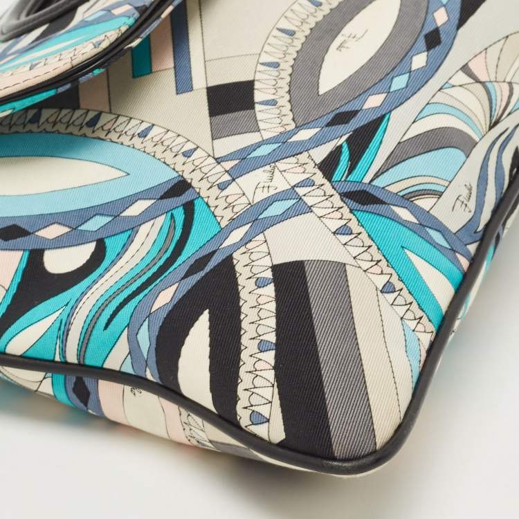 Pre Owned Emilio Pucci Multicolor Printed Fabric Foldable Shoulder Bag