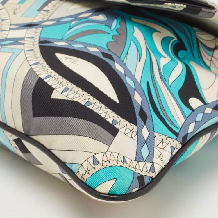 Pre Owned Emilio Pucci Multicolor Printed Fabric Foldable Shoulder Bag