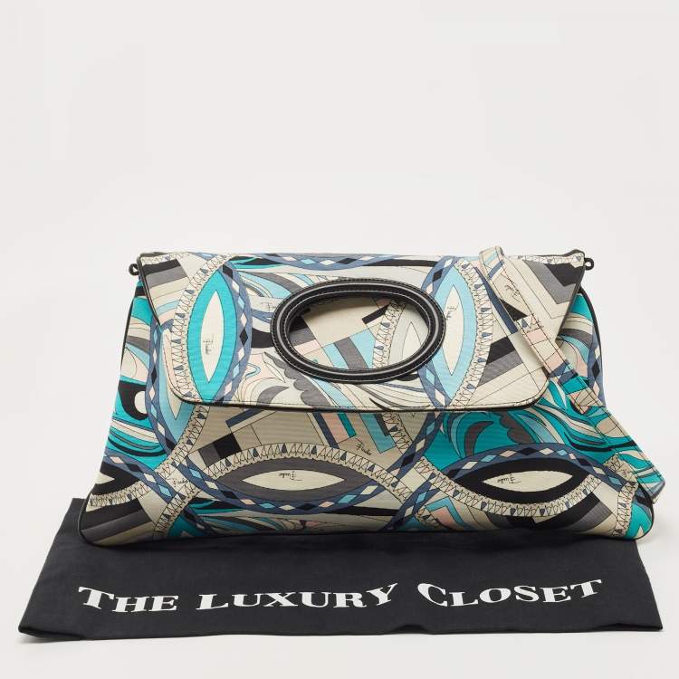 Pre Owned Emilio Pucci Multicolor Printed Fabric Foldable Shoulder Bag