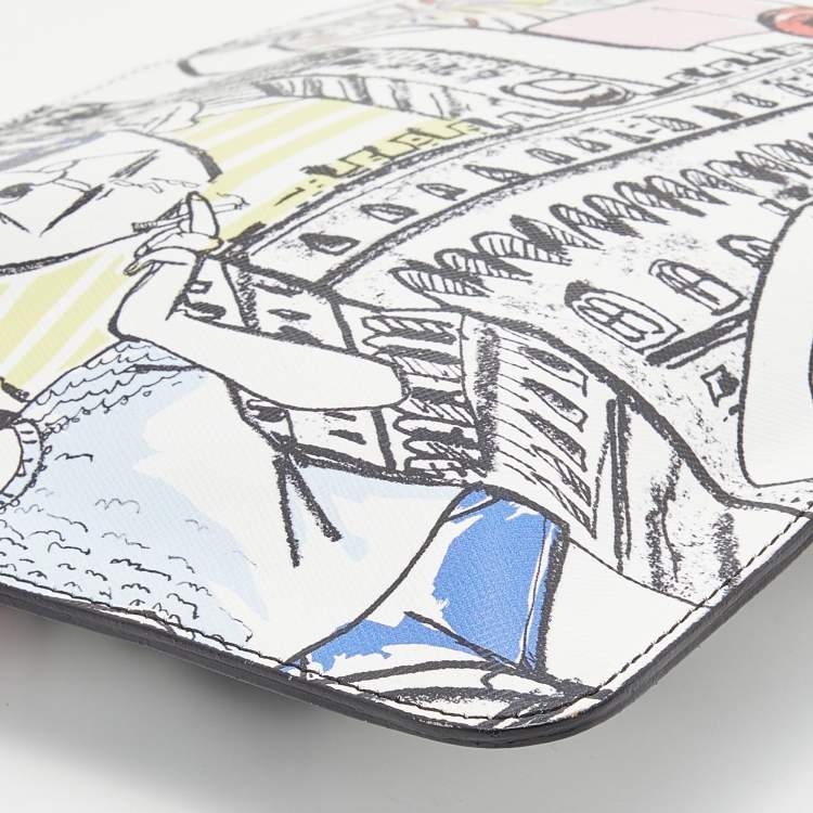 Pre Owned Emilio Pucci Multicolor Printed Leather Slim Pouch
