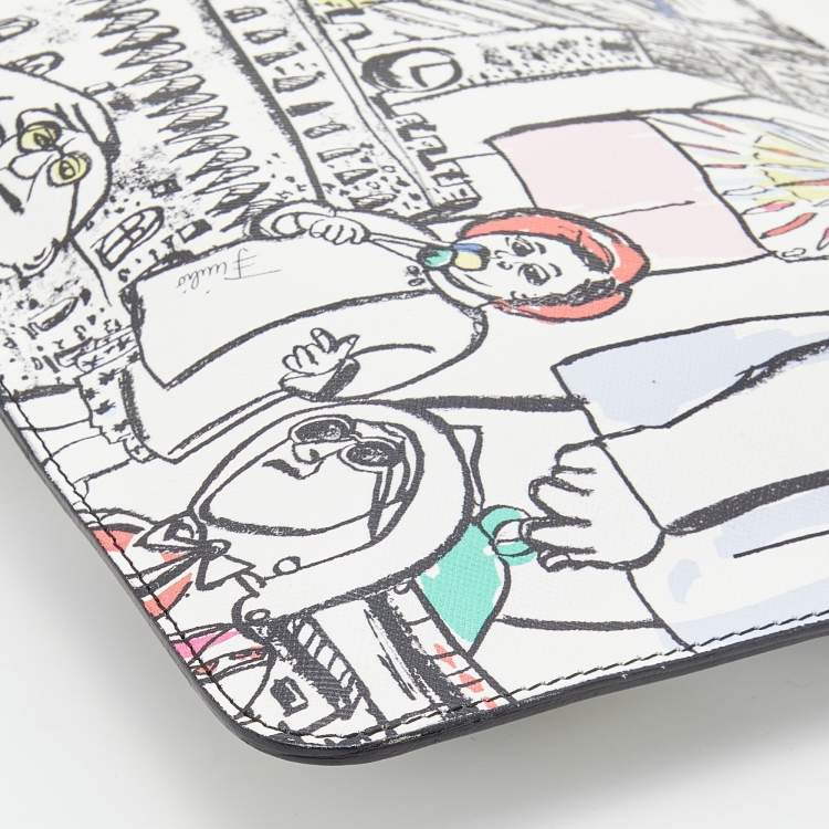 Pre Owned Emilio Pucci Multicolor Printed Leather Slim Pouch