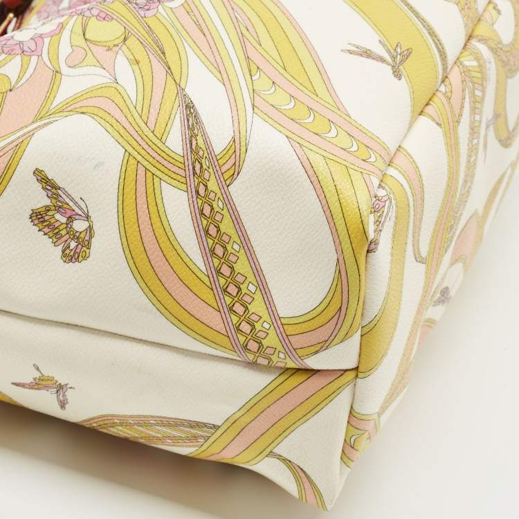 Pre Owned Emilio Pucci Multicolor Printed Coated Canvas and Leather Tote