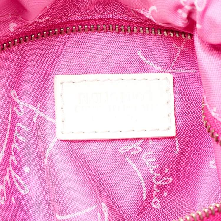 Pre Owned Emilio Pucci Multicolor Satin and Patent Leather Drawstring Shoulder Bag